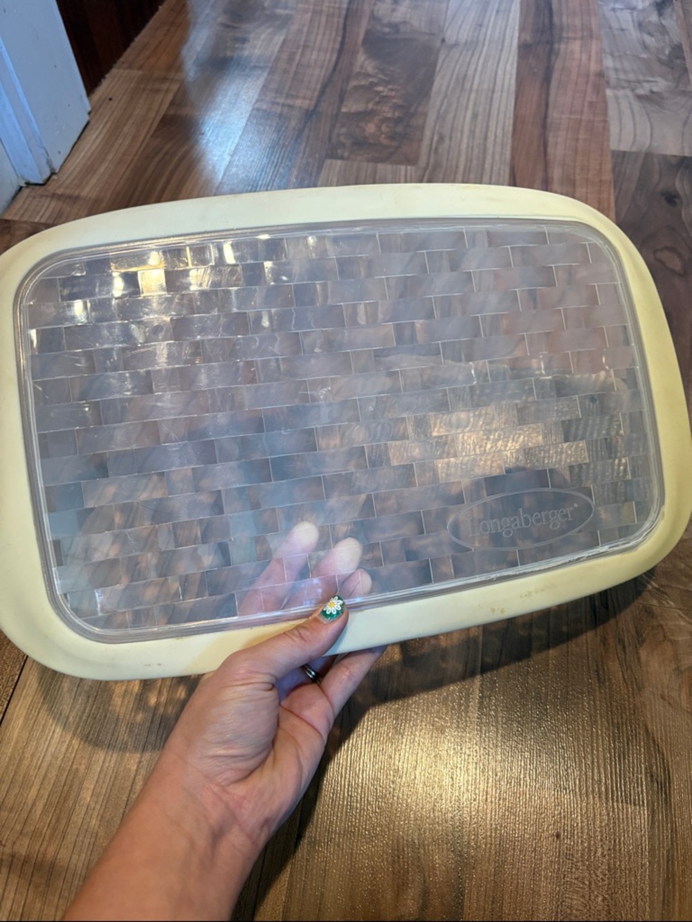 Longaberger Lid Fits 9x13 Baking Dish Lid Only Basket Weave Design USA Made